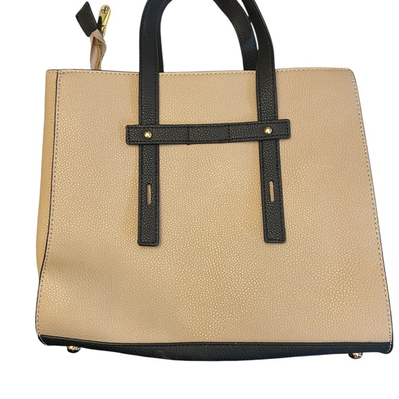 Adrienne Vittadini Black and Tan Pebble Tote Bag - Picture 2 of 5
